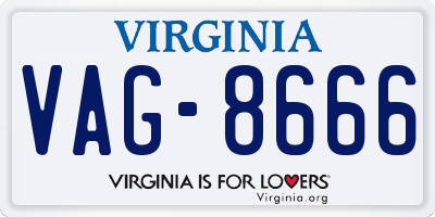 VA license plate VAG8666