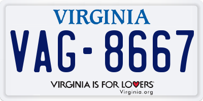 VA license plate VAG8667