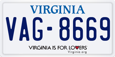 VA license plate VAG8669