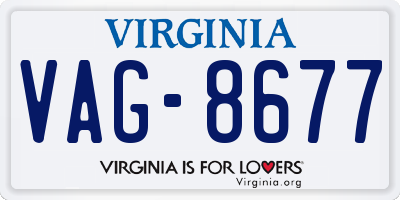 VA license plate VAG8677
