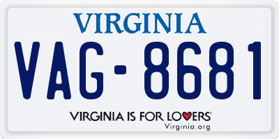 VA license plate VAG8681