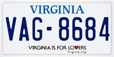 VA license plate VAG8684