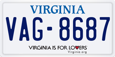 VA license plate VAG8687