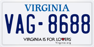 VA license plate VAG8688