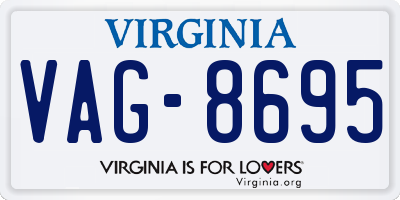 VA license plate VAG8695