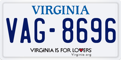 VA license plate VAG8696