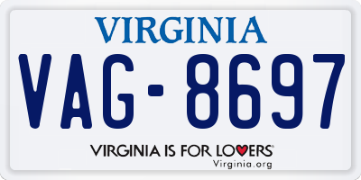 VA license plate VAG8697