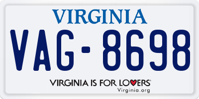 VA license plate VAG8698
