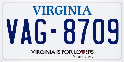 VA license plate VAG8709