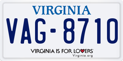VA license plate VAG8710