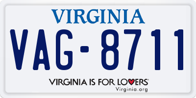VA license plate VAG8711