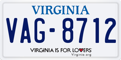 VA license plate VAG8712