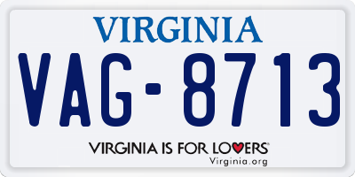 VA license plate VAG8713