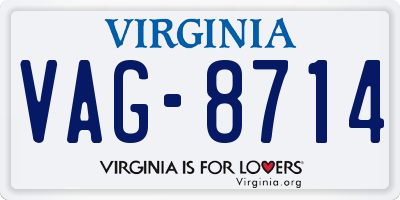 VA license plate VAG8714