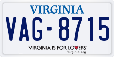 VA license plate VAG8715