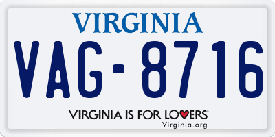 VA license plate VAG8716