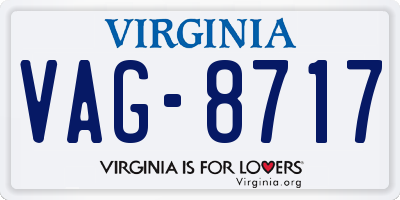 VA license plate VAG8717