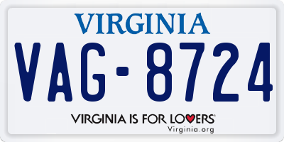 VA license plate VAG8724