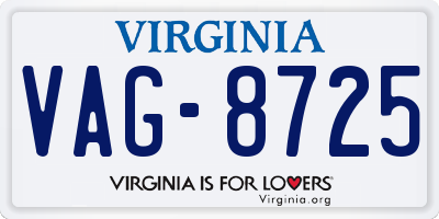 VA license plate VAG8725