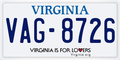 VA license plate VAG8726