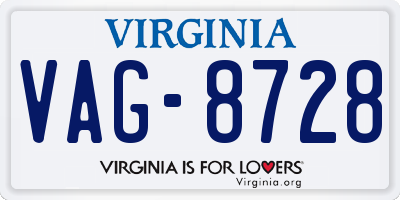 VA license plate VAG8728
