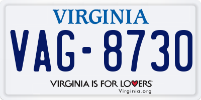 VA license plate VAG8730