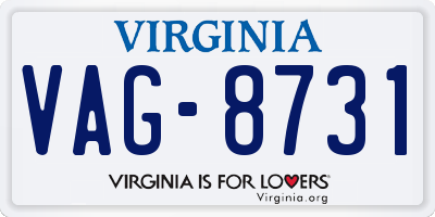 VA license plate VAG8731