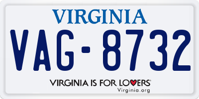 VA license plate VAG8732