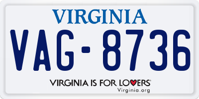VA license plate VAG8736