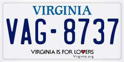 VA license plate VAG8737