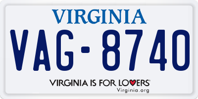 VA license plate VAG8740