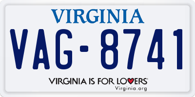VA license plate VAG8741