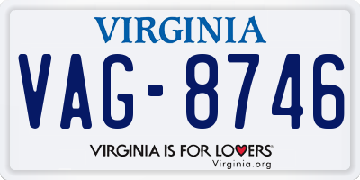 VA license plate VAG8746