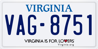 VA license plate VAG8751