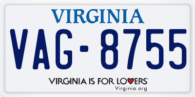 VA license plate VAG8755