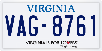 VA license plate VAG8761