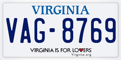 VA license plate VAG8769