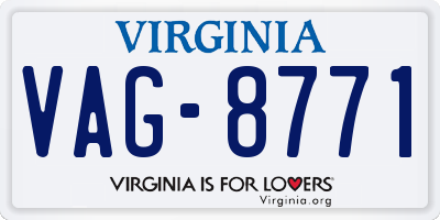 VA license plate VAG8771