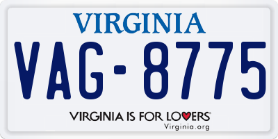 VA license plate VAG8775