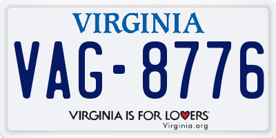 VA license plate VAG8776