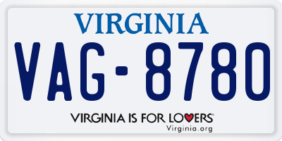 VA license plate VAG8780