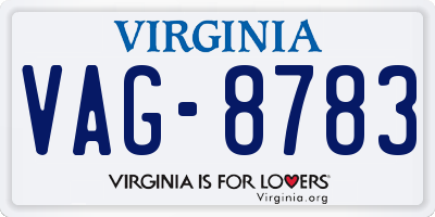 VA license plate VAG8783