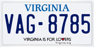 VA license plate VAG8785