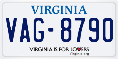 VA license plate VAG8790