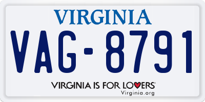VA license plate VAG8791