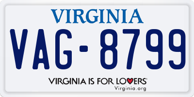 VA license plate VAG8799