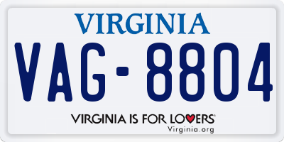VA license plate VAG8804