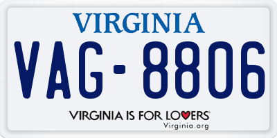 VA license plate VAG8806