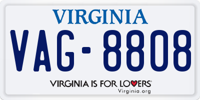 VA license plate VAG8808
