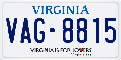 VA license plate VAG8815